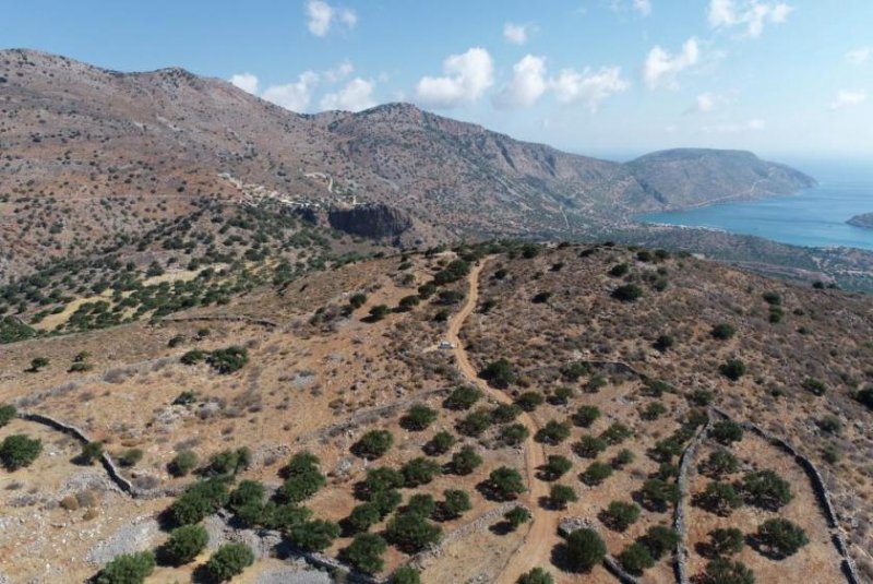 Schisma Eloundas MIT VIDEO! Kreta, Schisma Eloundas: Exklusives Grundstück mit Meerblick und Baugenehmigung zu verkaufen Grundstück kaufen